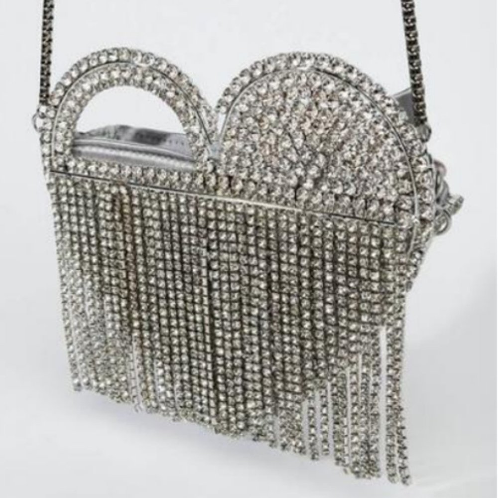 DRIPP HEART NOVELTY BAG - SILVER